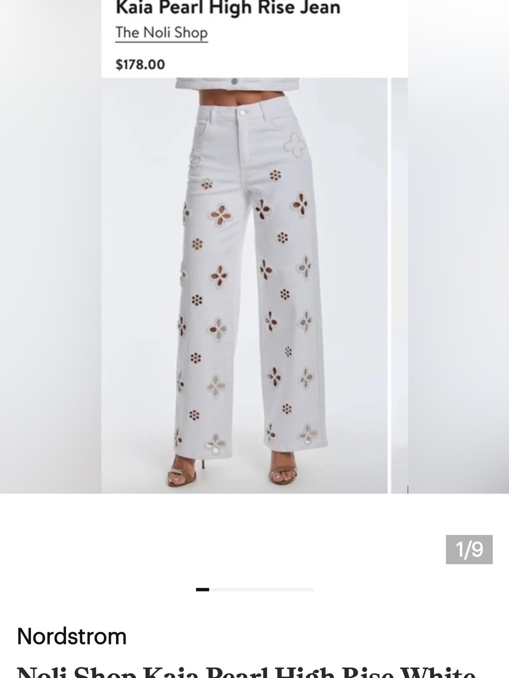 Noli White Kaia Pearl High Rise Jeans